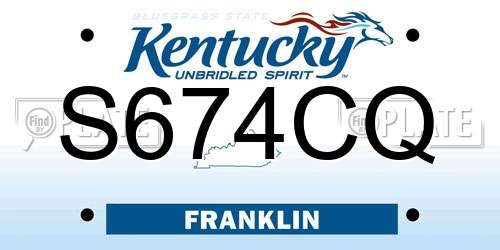 S674CQ Kentucky License Plate