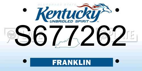 S677262 Kentucky License Plate