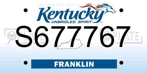 S677767 Kentucky License Plate