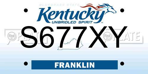 S677XY Kentucky License Plate