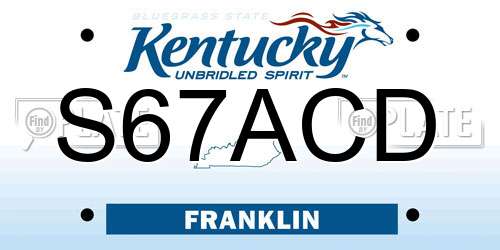 S67ACD Kentucky License Plate