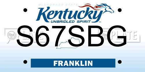 S67SBG Kentucky License Plate
