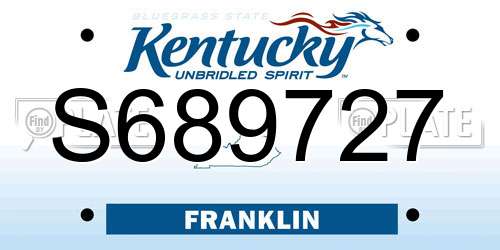 S689727 Kentucky License Plate