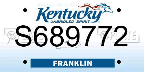 S689772 Kentucky License Plate