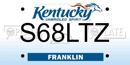 S68LTZ Kentucky License Plate