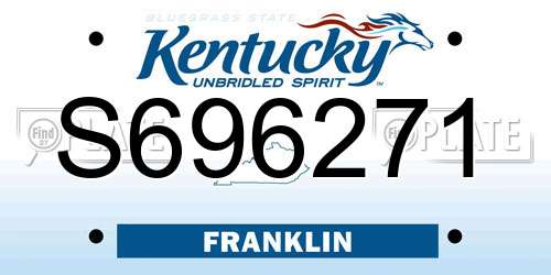 S696271 Kentucky License Plate