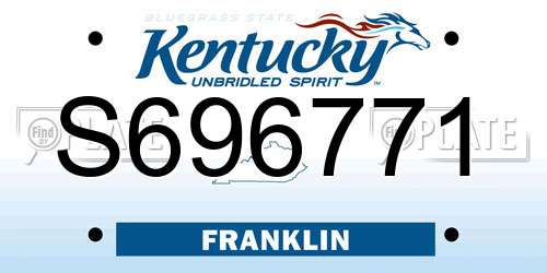 S696771 Kentucky License Plate