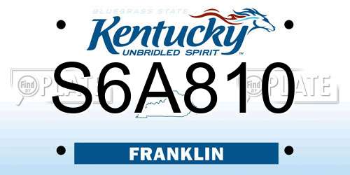 S6A810 Kentucky License Plate
