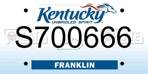 S700666 Kentucky License Plate