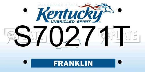 S70271T Kentucky License Plate