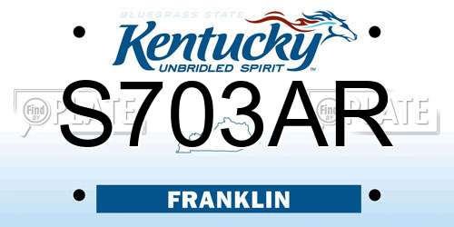 S703AR Kentucky License Plate