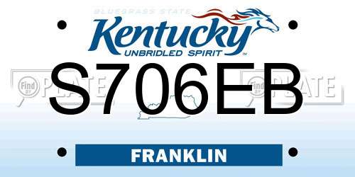 S706EB Kentucky License Plate