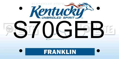 S70GEB Kentucky License Plate