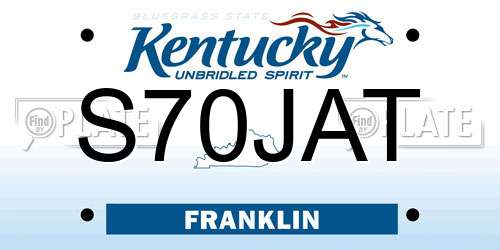 S70JAT Kentucky License Plate