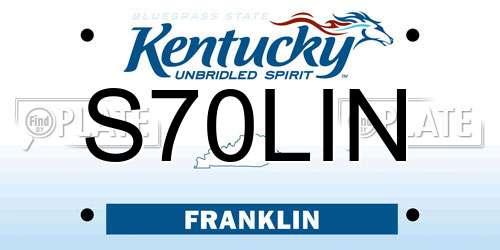 S70LIN Kentucky License Plate