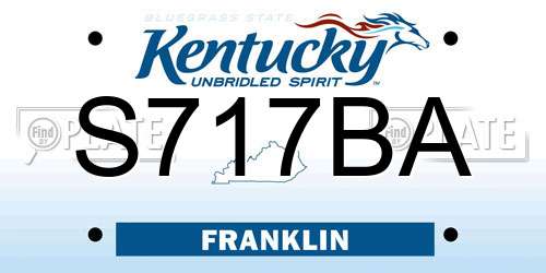 S717BA Kentucky License Plate
