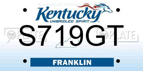 S719GT Kentucky License Plate