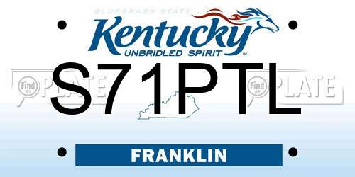 S71PTL Kentucky License Plate