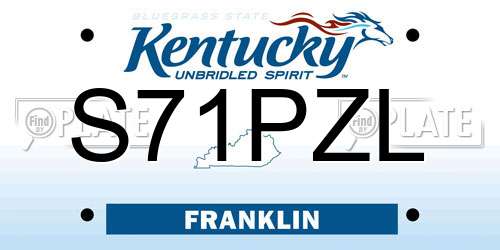 S71PZL Kentucky License Plate
