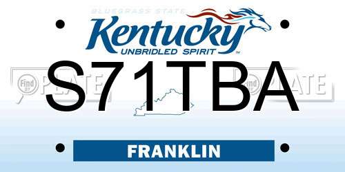 S71TBA Kentucky License Plate