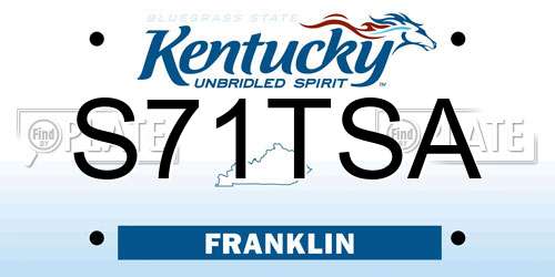 S71TSA Kentucky License Plate