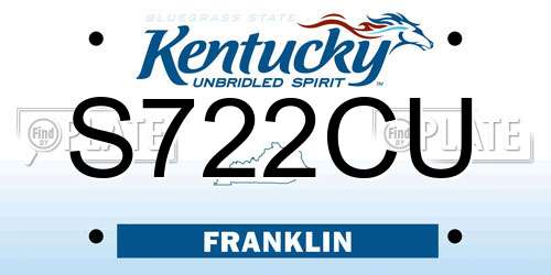 S722CU Kentucky License Plate