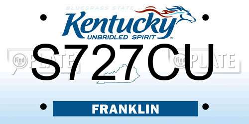 S727CU Kentucky License Plate