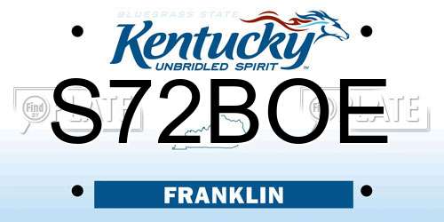 S72BOE Kentucky License Plate