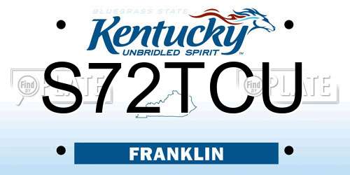 S72TCU Kentucky License Plate