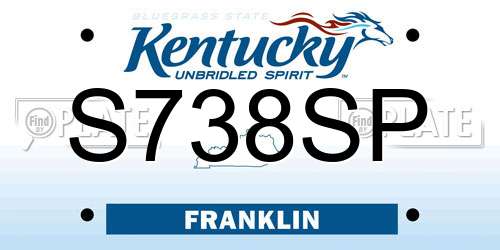 S738SP Kentucky License Plate
