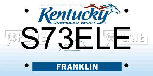S73ELE Kentucky License Plate