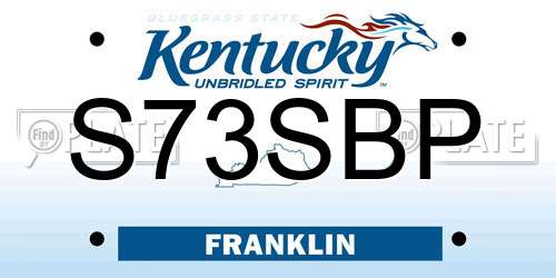 S73SBP Kentucky License Plate