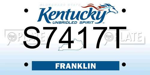 S7417T Kentucky License Plate