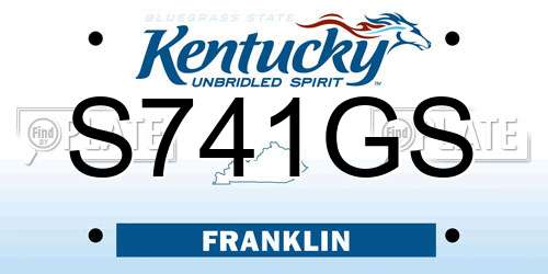 S741GS Kentucky License Plate