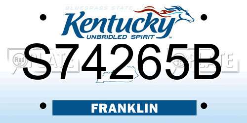 S74265B Kentucky License Plate
