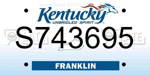 S743695 Kentucky License Plate