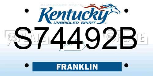 S74492B Kentucky License Plate