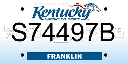 S74497B Kentucky License Plate