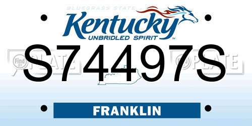 S74497S Kentucky License Plate
