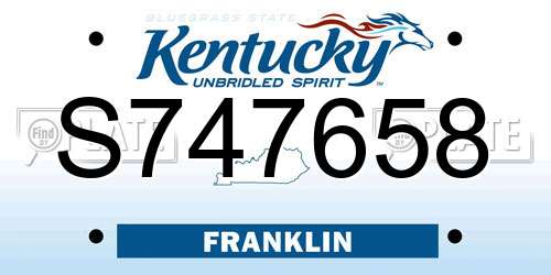 S747658 Kentucky License Plate