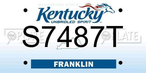 S7487T Kentucky License Plate