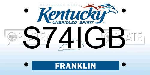S74IGB Kentucky License Plate
