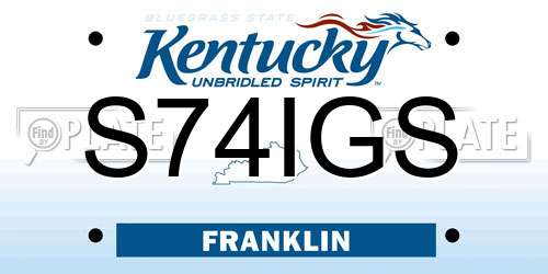 S74IGS Kentucky License Plate