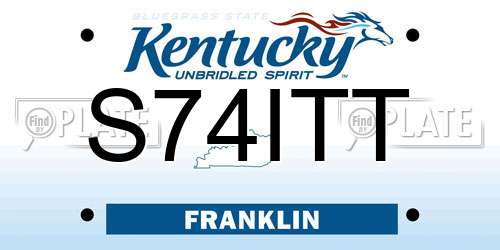 S74ITT Kentucky License Plate