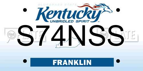 S74NSS Kentucky License Plate