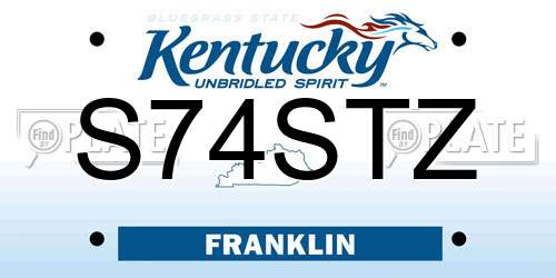 S74STZ Kentucky License Plate