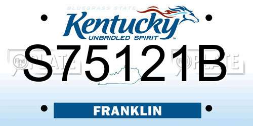 S75121B Kentucky License Plate