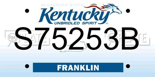 S75253B Kentucky License Plate