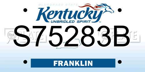 S75283B Kentucky License Plate