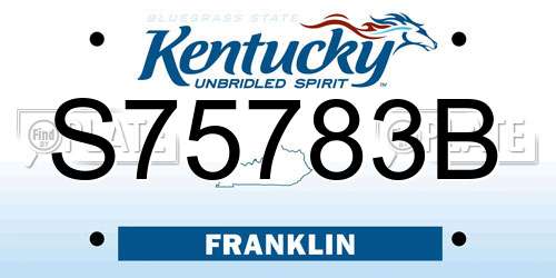S75783B Kentucky License Plate